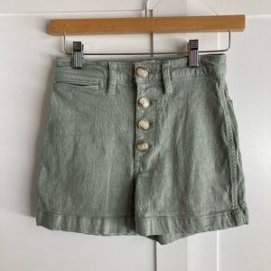 Madewell High Waist Shorts in Sage Green